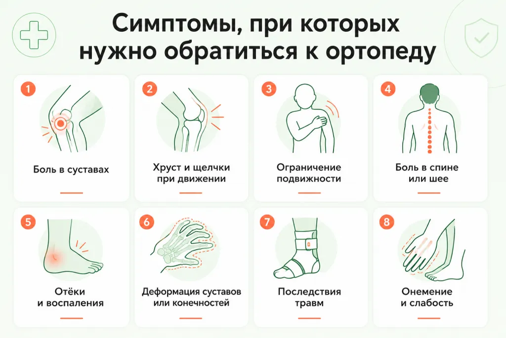 Симптомы, при которых нужно обратиться к ортопеду