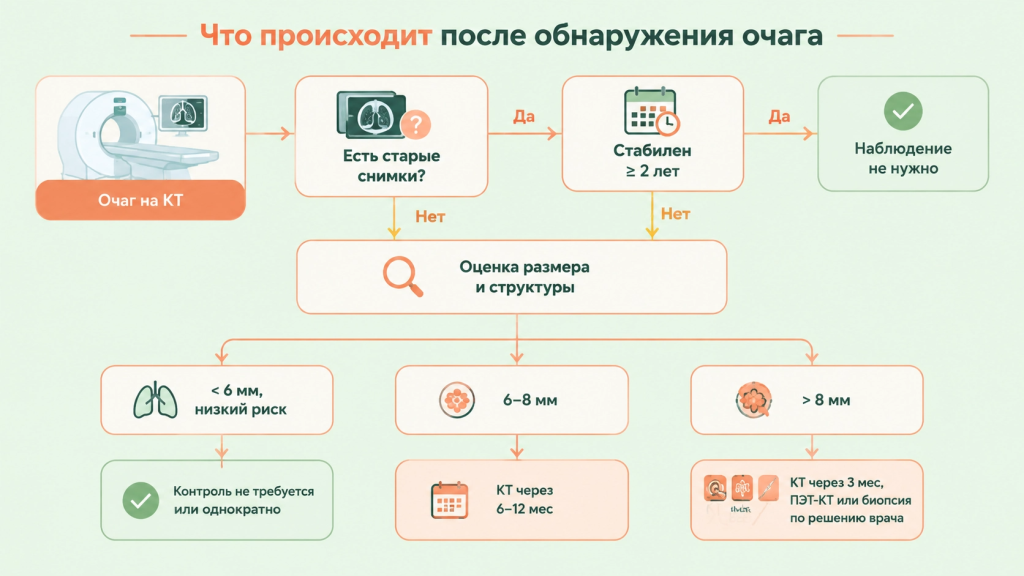 Что происходит после обнаружения очага